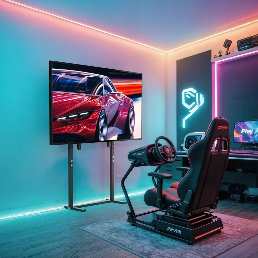 Unho Height-Adjustable Mobile TV Stand for 32–85 Inch LED/LCD Screens No Wall Drilling, TV & Gaming Monitor Support, VESA 600 × 400 mm, Maximum Load 40 kg / 88 lbs - Apex DriverAccessoire de sim-racingApex Driver