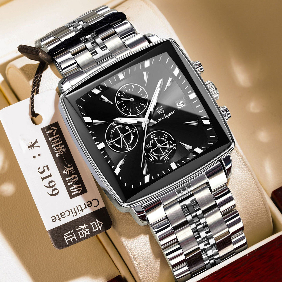 Square Men's Watch Multifunctional Business Quartz - Apex DriverWatchApexDrive
