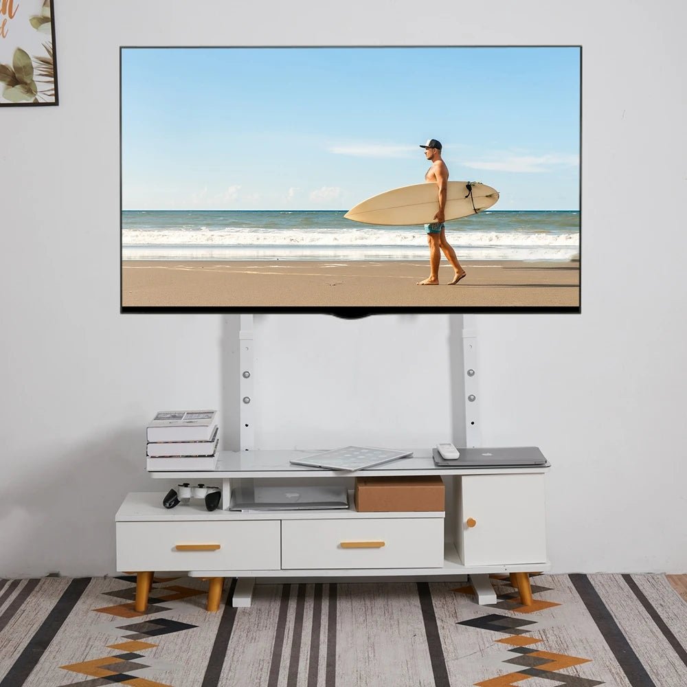 Unho Height-Adjustable Mobile TV Stand for 32–85 Inch LED/LCD Screens No Wall Drilling, TV & Gaming Monitor Support, VESA 600 × 400 mm, Maximum Load 40 kg / 88 lbs - Apex DriverAccessoire de sim-racingApex Driver