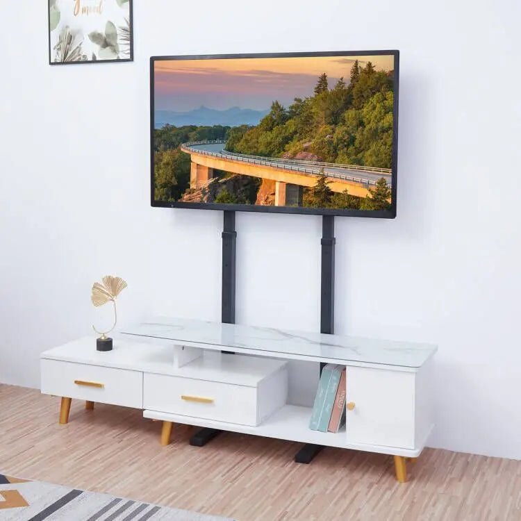 Unho Height-Adjustable Mobile TV Stand for 32–85 Inch LED/LCD Screens No Wall Drilling, TV & Gaming Monitor Support, VESA 600 × 400 mm, Maximum Load 40 kg / 88 lbs - Apex DriverAccessoire de sim-racingApex Driver