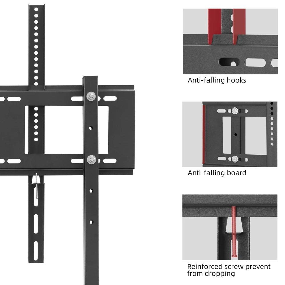 Unho Height-Adjustable Mobile TV Stand for 32–85 Inch LED/LCD Screens No Wall Drilling, TV & Gaming Monitor Support, VESA 600 × 400 mm, Maximum Load 40 kg / 88 lbs - Apex DriverAccessoire de sim-racingApex Driver
